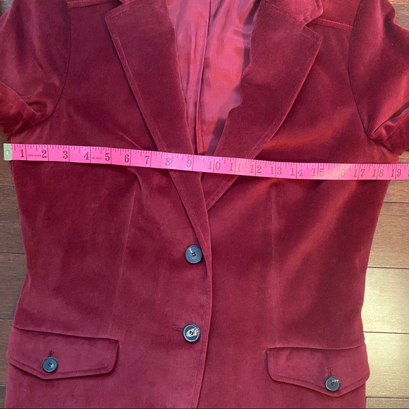 GERARD DAREL Vintage Suede Blazer in Burgundy, Size EU 40 - Picture 9 of 12